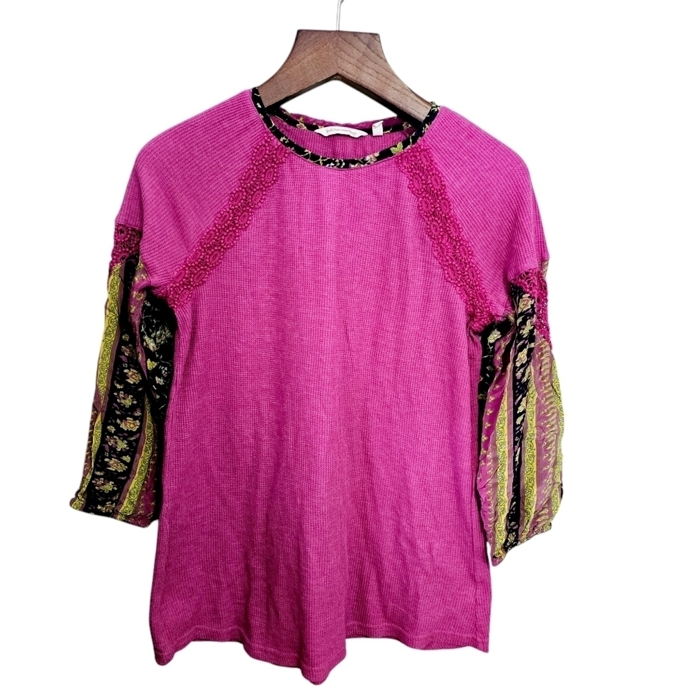 Soft surroundings medium waffle knit boho sleeve blouse
